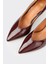 Bordo Deri Kadın Stiletto 4