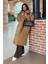 Kahverengi Düğmeli Peluş Uzun Kaban MG2516 5