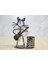 Bfs Metal Gitar Çalan Kedi Müzisyen Saat ve Kalemlik ALK4345 1
