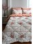 Çift Kişilik 4 Yastık Kılıflı Çift Taraflı Desenli Uyku Seti-Kanaviçe Pudra 4
