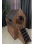 3xl Kedi Evi – Kahverengi, Iki Katlı, Merdivenli, Mdf, 91×92×52 cm 4