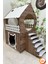 Kedi Evi 3xl, Kahverengi Beyaz, Merdivenli, Iki Katlı Mdf 91×92×52 cm 1