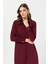 Çizgi Detaylı Geniş Yakalı Şık Tunik Bordo 2