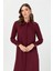 Çizgi Detaylı Geniş Yakalı Şık Tunik Bordo 4