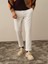 Erkek Ekru Pamuk Dokulu Slim Fit Jogger Pantolon 2