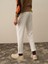 Erkek Ekru Pamuk Dokulu Slim Fit Jogger Pantolon 4