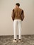 Erkek Ekru Pamuk Dokulu Slim Fit Jogger Pantolon 5