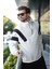 Ekru Fermuarlı Yaka Kapüşonlu Erkek Sweatshirt E7161 2
