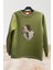 Hunter Avcılık Av Köpeği ve Çulluk Baskılı Regular Fit %100 Pamuk Bisiklet Yaka Sweatshirt 1