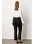 Beli Lastikli Boncuk Detaylı Pantolon Siyah 01085 3