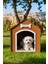 Ahşap Özel Isim Baskılı Dekoratif Köpek Evi-Kulübesi, Küçük Irk Köpekler Için Kulübe, Köpek Kulübesi Kahverengi 1