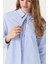 Oxford Dokulu Arkası Pileli Tunik Mavi 5