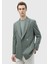 Açık Yeşil Düz Shirt Shoulder Slim Fit Yün Karışımlı Ceket 1