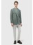 Açık Yeşil Düz Shirt Shoulder Slim Fit Yün Karışımlı Ceket 2