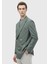 Açık Yeşil Düz Shirt Shoulder Slim Fit Yün Karışımlı Ceket 5