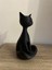 Kedi Severler Için Siyah Sabırlı Kedi Heykeli Dekoratif Obje Biblo 3