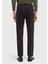 Siyah Düz Dokuma Regular Fit Casual Pamuk Karışımlı Pantolon 2