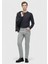 Gri Düz Dokuma Slim Fit Casual Pamuk Karışımlı Pantolon 1