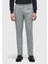 Gri Düz Dokuma Slim Fit Casual Pamuk Karışımlı Pantolon 2