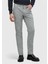 Gri Düz Dokuma Slim Fit Casual Pamuk Karışımlı Pantolon 3