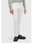 Ekru Düz Dokuma Slim Fit Casual Pamuk Karışımlı Pantolon 3