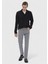 Gri Düz Dokuma Slim Fit Casual Pamuk Karışımlı Pantolon 1