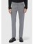 Gri Düz Dokuma Slim Fit Casual Pamuk Karışımlı Pantolon 2