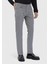 Gri Düz Dokuma Slim Fit Casual Pamuk Karışımlı Pantolon 3