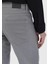 Gri Düz Dokuma Slim Fit Casual Pamuk Karışımlı Pantolon 5