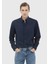 Lacivert Çizgili Casual Fit Dokuma Casual %100 Pamuk Gömlek 1