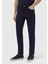 Lacivert Düz Örme Slim Fit Casual Pantolon 3