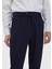 Lacivert Düz Örme Regular Fit Casual Pantolon 4