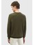 Haki Bisiklet Yaka Jakarlı Triko Kazak 5