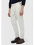 Ekru Düz Dokuma Carrot Fit Casual Pamuk Karışımlı Pantolon 3