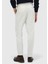 Ekru Düz Dokuma Carrot Fit Casual Pamuk Karışımlı Pantolon 5