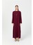 Rahat Kesim Kolyeli Elbise Bordo 1