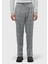 Açık Gri Desenli Dokuma Loose Fit Casual Yün Karışımlı Pantolon 2