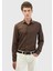 Kahverengi Düz Casual Fit Dokuma Casual Ipek Karışımlı Gömlek 1