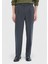 Antrasit Düz Dokuma Loose Fit Casual Pantolon 2