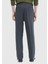 Antrasit Düz Dokuma Loose Fit Casual Pantolon 4