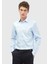 Koyu Mavi Düz Slim Fit Dokuma Klasik %100 Pamuk Gömlek 1