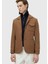 Deve Tüyü Düz Shirt Shoulder Slim Fit Yün Karışımlı Ceket 3