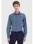Mavi Düz Casual Fit Dokuma Kadife Casual %100 Pamuk Gömlek 3