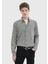Koyu Gri Desenli Casual Fit Dokuma Casual %100 Pamuk Gömlek 1