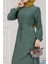 Beli Tünelli Fitilli Aslı Elbise-Yeşil 4