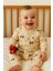 %100 Cotton Kumaş Raporlu Traktörlü Havuç Manşet Desenli Uzun Kollu Yumaşak Çıtçıtlı V Yaka Bebek Tulumu 0-3 Ay/3-6 Ay / 6-9 Ay 1