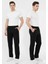 SMURF33 Siyah Düz Paça Erkek Eşofman Altı Rahat Kesim 5