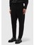 Siyah Düz Örme Regular Fit Casual Pantolon 3