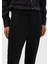 Siyah Düz Örme Regular Fit Casual Pantolon 4