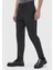 Koyu Gri Düz Örme Regular Fit Casual Pantolon 3